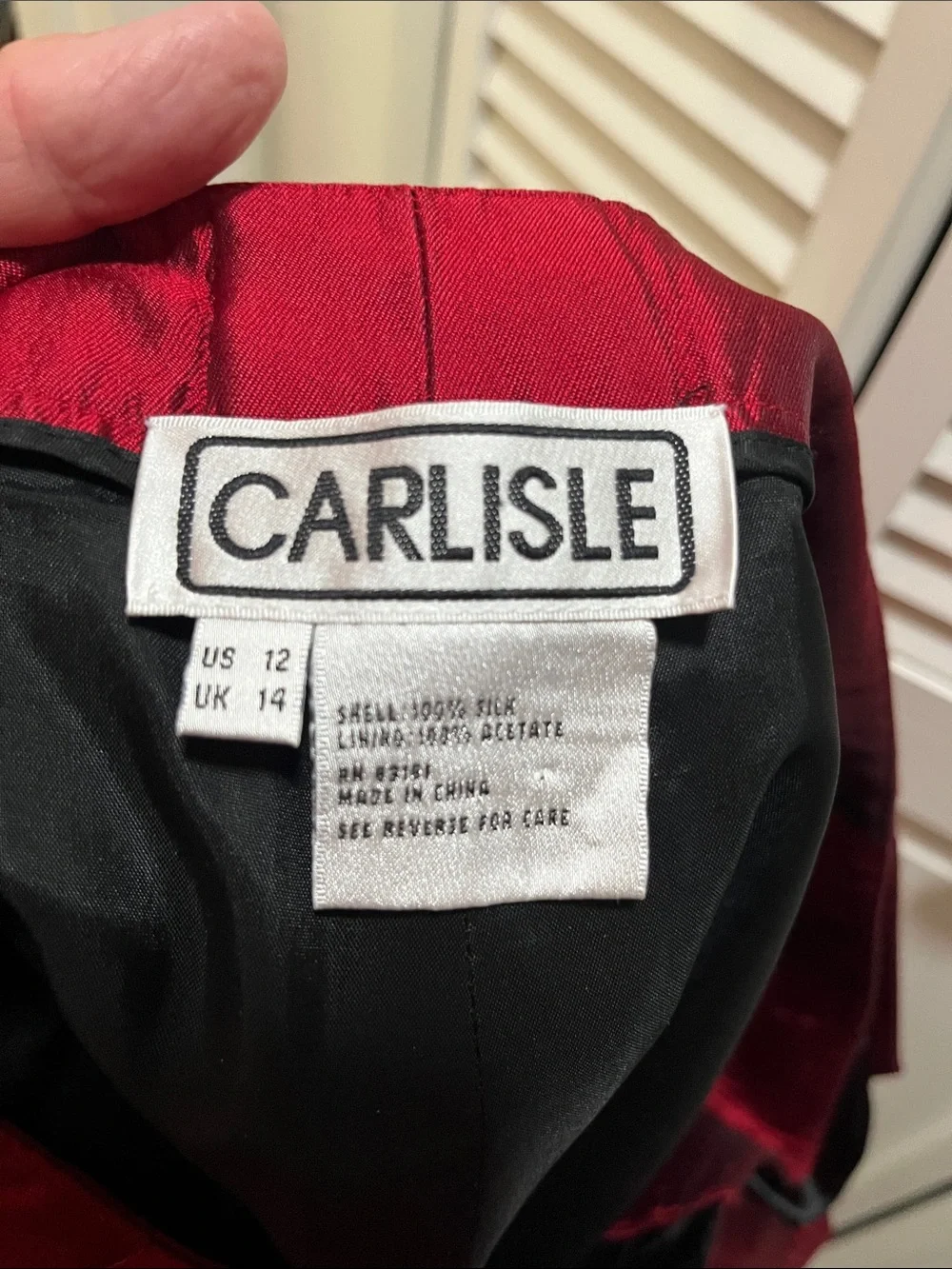 Carlisle Satin Red Zip-Front Blazer and Pants Set